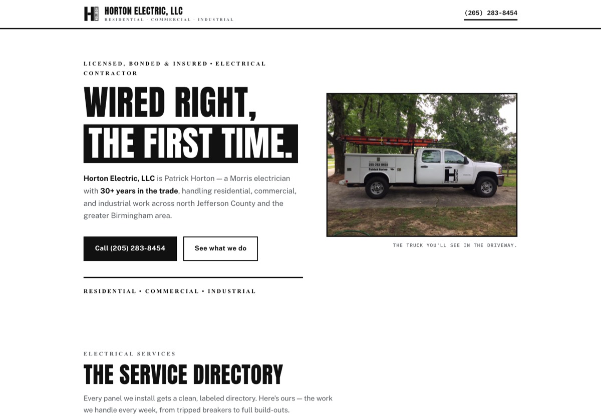 Horton Electric website